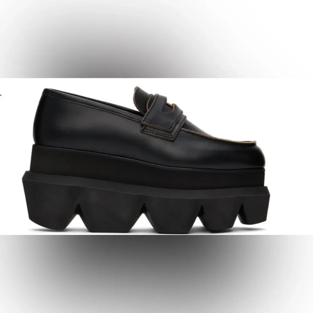 Sacai Black Platform Coin Loafers Size 40